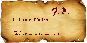 Filipov Márton névjegykártya