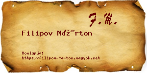Filipov Márton névjegykártya