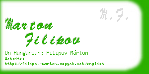 marton filipov business card