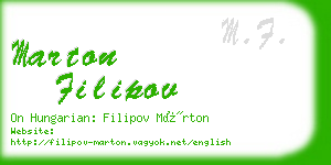 marton filipov business card